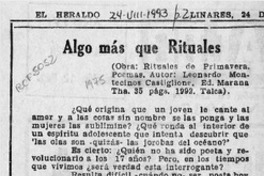 Algo más que rituales  [artículo] Juan Mihovilovic H.