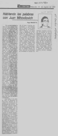 Habitando las palabras con Juan Mihovilovic