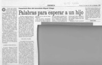 Palabras para esperar a un hijo  [artículo] Carlos Cádiz.
