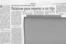 Palabras para esperar a un hijo  [artículo] Carlos Cádiz.
