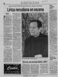 Lírica nerudiana en escena  [artículo] Willy Nikiforos.