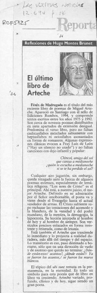El ultimo libro de Arteche