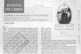 Gabriela Mistral en la voz de Elqui  [artículo].
