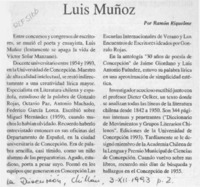Luis Muñoz  [artículo] Ramón Riquelme.