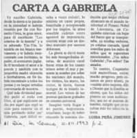 Carta a Gabriela  [artículo] Luisa Peña Jiménez.