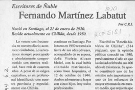 Fernando Martínez Labatut  [artículo] C. R. I.
