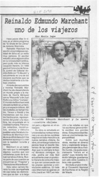 Reinaldo Edmundo Marchant uno de los viajeros  [artículo] Ana María Lepe.