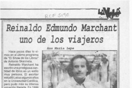 Reinaldo Edmundo Marchant uno de los viajeros  [artículo] Ana María Lepe.