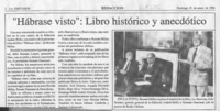 "Habráse visto", libro histórico y anecdótico  [artículo].