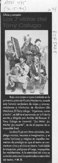 Las siete vidas del tony Caluga  [artículo] M. R.