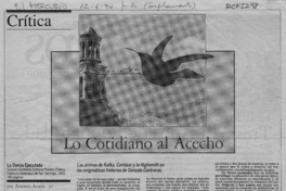 Lo cotidiano al acecho  [artículo] Antonio Avaria.