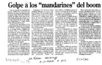 Golpe a los "mandarines" del boom  [artículo].