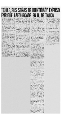 "Chile, sus señas de identidad" expuso Enrique Lafurcade en U. de Talca