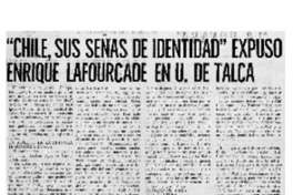 "Chile, sus señas de identidad" expuso Enrique Lafurcade en U. de Talca