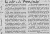 La autora de "Peregrinaje"