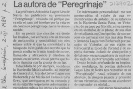 La autora de "Peregrinaje"