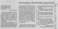 Homenaje a Antonieta Lagos Lira