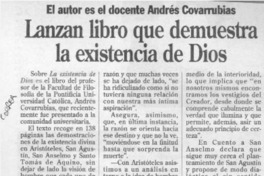 Lanzan libro que demuestra la existencia de Dios  [artículo].