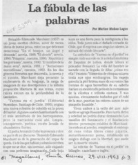 La fábula de las palabras  [artículo] Marino Muñoz Lagos.