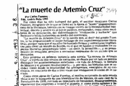 "La muerte de Artemio Cruz"  [artículo] H. R. Cortés.