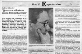 "Queremos reflexionar acerca de lo que hacemos"  [artículo] Beatriz Burgos.