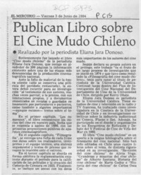 Publican libro sobre el cine mudo chileno  [artículo].