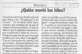 Quién movió los hilos?  [artículo] Juan Rubén Valenzuela.