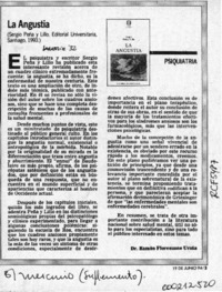 La angustia  [artículo] Dr. Ramón Florenzano Urzúa.