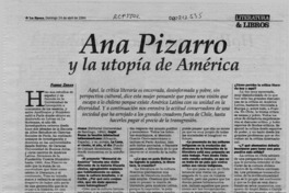 Ana Pizarro y la utopía de América