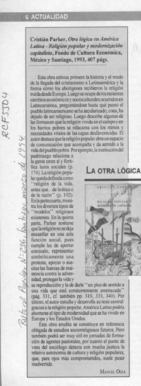 La otra lógica  [artículo] Manuel Ossa.