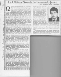 La última novela de Fernando Jerez  [artículo] Wellington Rojas Valdebenito.