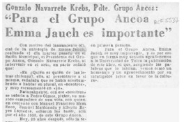"Para el grupo Ancoa Emma Jauch es importante"  [artículo].
