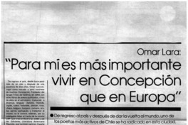 "Para mi es más importante vivir en Concepción que en Europa" : [entrevista]