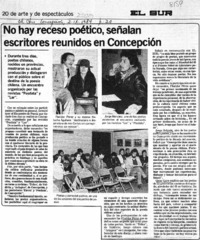 No hay receso poético, señalan escritores reunidos en Concepción