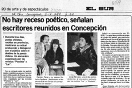 No hay receso poético, señalan escritores reunidos en Concepción