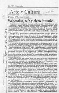 Valparaíso, raíz y alero literario  [artículo] Pedro Mardones Barrientos.