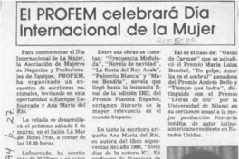 El PROFEM celebrará Día Internacional de la Mujer  [artículo].