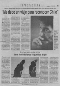 "Me debo un viaje para reconocer Chile"  [artículo] David Ponce.