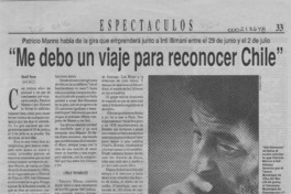 "Me debo un viaje para reconocer Chile"  [artículo] David Ponce.