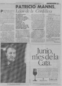 Patricio Manns, lejos de la cordillera  [artículo] Claudia Cifuentes.