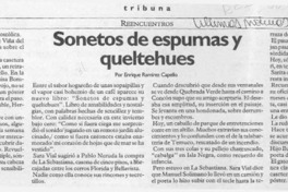 Sonetos de espumas y queltehues  [artículo] Enrique Ramírez Capello.