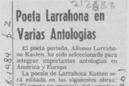 Poeta Larrahona en varias antologías