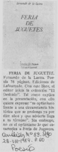 "Feria de juguetes"