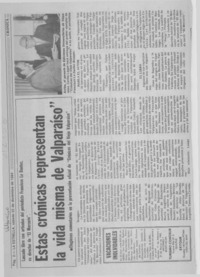 Estas crónicas representan la vida misma de Valparaíso