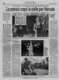La poesía copó la calle por Neruda  [artículo] V. S. J.
