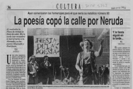 La poesía copó la calle por Neruda  [artículo] V. S. J.