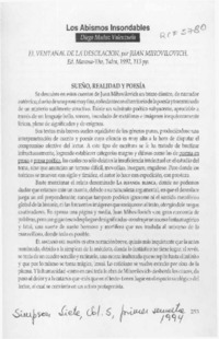 Los abismos insondables  [artículo] Diego Muñoz Valenzuela.