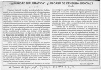 "Impunidad diplomática", un caso de censura judicial?  [artículo] C. A. Z.