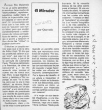El mirador  [artículo] Quevedo.