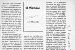 El mirador  [artículo] Quevedo.